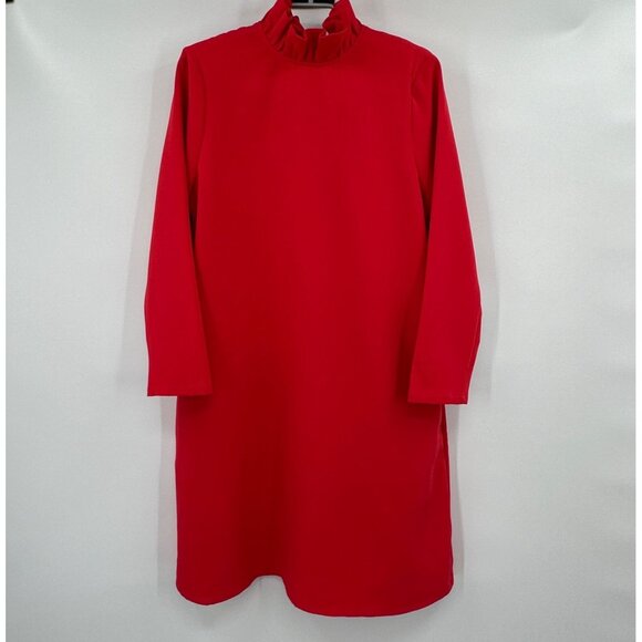 Tuckernuck Dresses & Skirts - Tuckernuck Poppy Red Daphne Dress sz M Ruffle Collar Bow Swing Mini Cocktail NWT